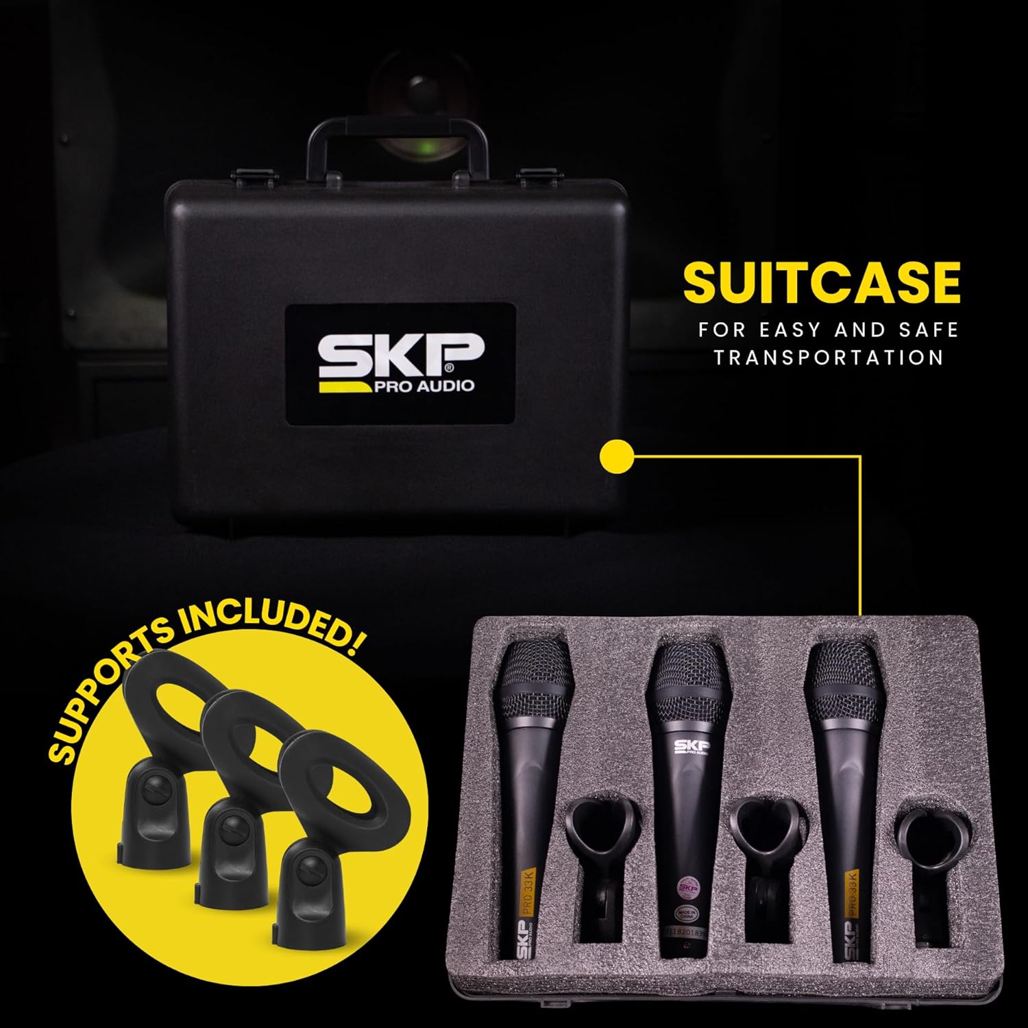 SET DE 3 MICROFONOS DINAMICOS SKP PRO 33K - Image 3