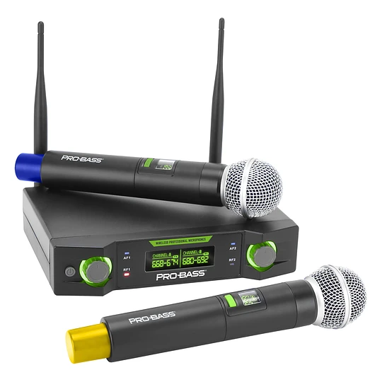 MICROFONO DOBLE INALAMBRICO PROBASS UF-224