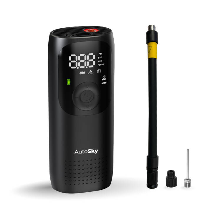 Compresor Portátil Recargable AutoSky AAC‑301 – Inflador 3 en 1 con Powerbank y Linterna LED