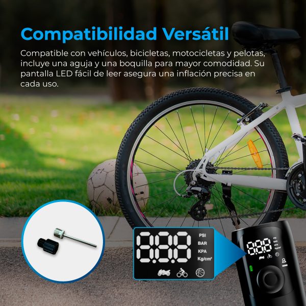 Compresor Portátil Recargable AutoSky AAC‑301 – Inflador 3 en 1 con Powerbank y Linterna LED - Image 7