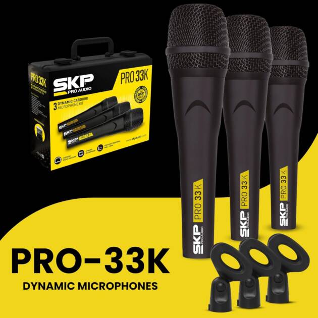 SET DE 3 MICROFONOS DINAMICOS SKP PRO 33K