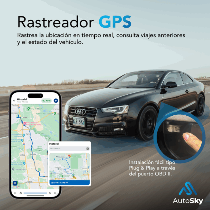 AutoSky Rastreador GPS para vehículos, OBDII, 4G LTE, Modelo - AVT-210, Ubicación del vehículo, historial de viaje, alertas de conducción, GeoFence, desarrollado en EE. UU., Familia o flotas - Image 3
