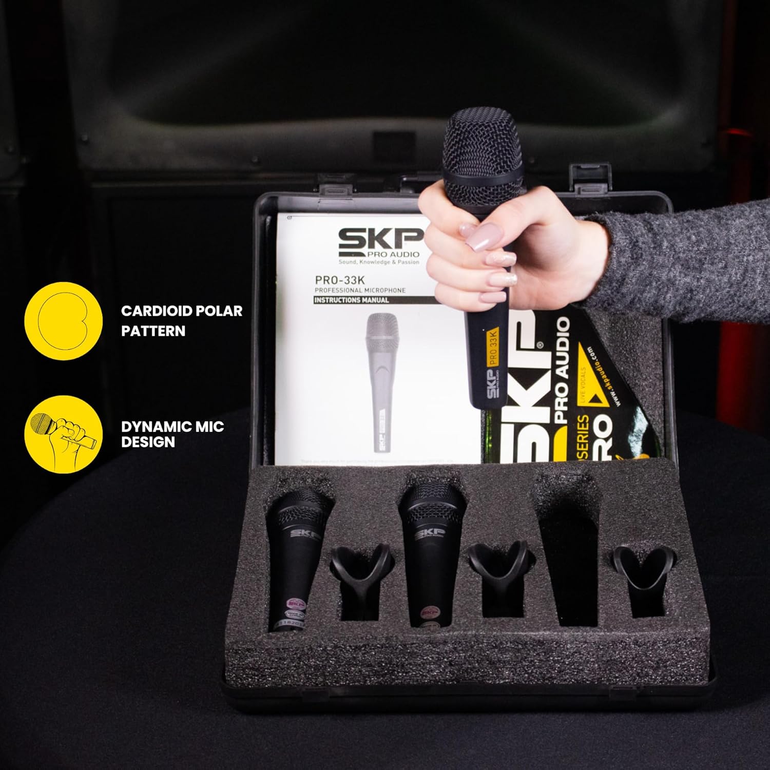 SET DE 3 MICROFONOS DINAMICOS SKP PRO 33K - Image 5