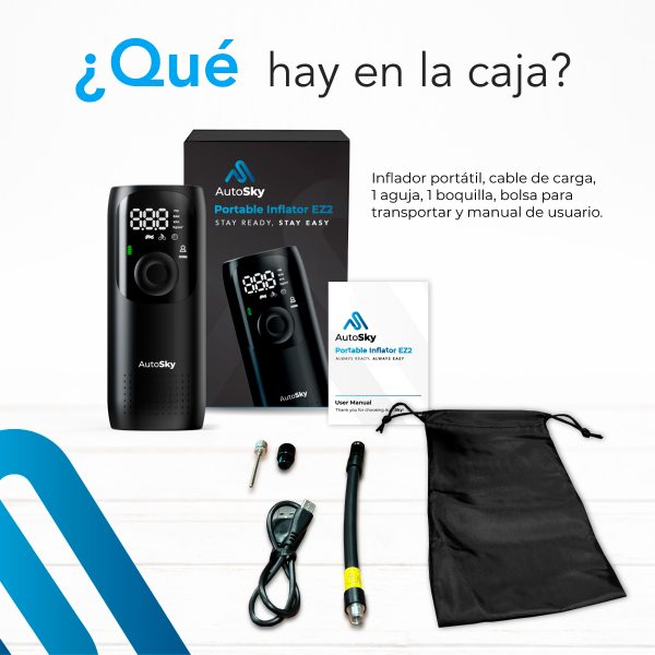 Compresor Portátil Recargable AutoSky AAC‑301 – Inflador 3 en 1 con Powerbank y Linterna LED - Image 3