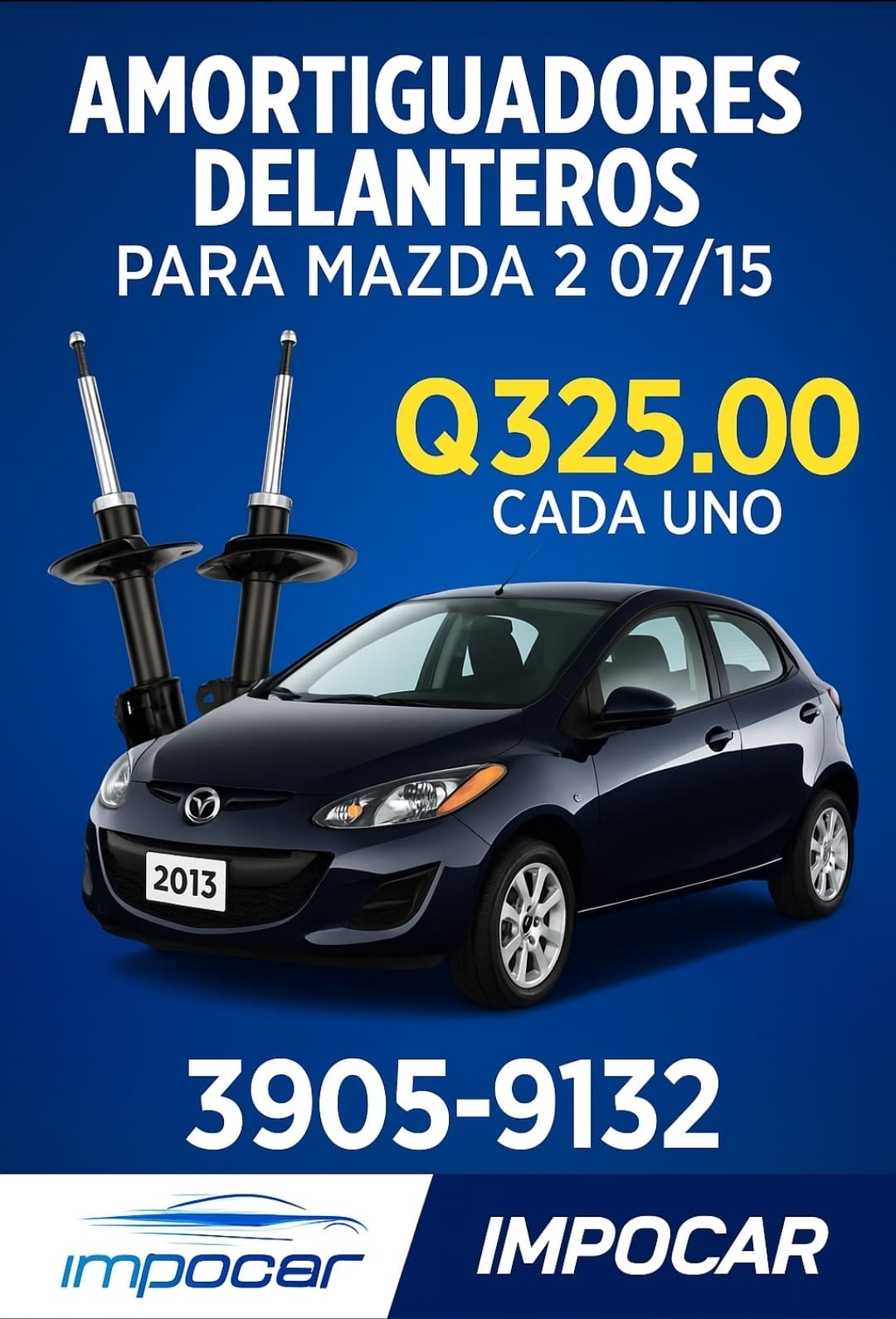 Amortiguadores delanteros para Mazda 2 2007 al 2015